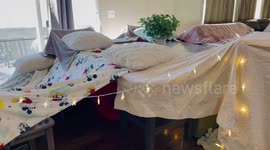 Family Builds Pillow Fort