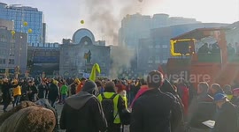 Large-Scale Framers Protest in Brussels, Belgium