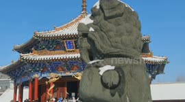 Tourists Visit the Shenyang Palace Museum in China After Snow