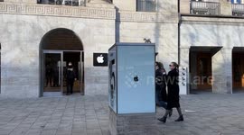 File Footage of the Apple Store in Berlin, Germany