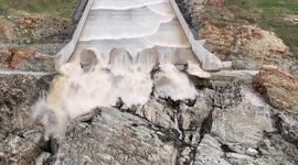 Oroville Dam's Controlled Spill in Action in California, USA