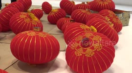 Red lanterns floating in Dallas to welcome Chinese Lunar New Year