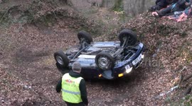 Two cars overturn on notorious ‘Crooked Mustard’ motor racing trial in Gloucestershire