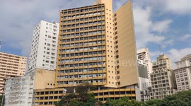 Joelma Building that suffered from a huge fire in 1974 in Sao Paulo, Brazil