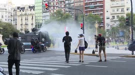 Argentina police battle protesters opposed to ‘omnibus’ reform bill in Buenos Aires, Argentina