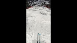POV: Mogul Skier Performing a Perfect Backflip