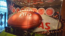 The Aria Resort and Casino has created a 1000lb chocolate football for Superbowl