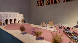 Amazing model of the Queens funeral procession at Bonhams auction house