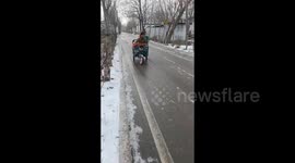 A Failed Drift on a Tricycle in Jining, China