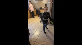 Son's sneaky antics turn meal prep into a family giggle fest