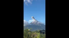 Mayon Volcano spews white smoke during phreatic eruption in the Philippines