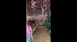 Hundreds of balloons line Dollar Tree store ceiling ahead of Valentine's Day