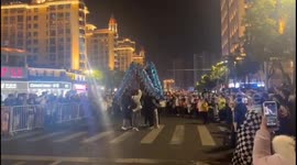 Dragon Dance in the Street in Nanchang, Jiangxi, China