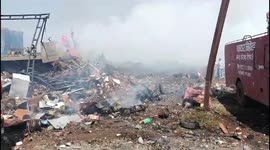 Smoke rises from scene of deadly firecracker factory explosion in central India