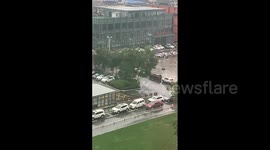 China: Large Peculiar Pieces Of Snowflakes Fall In Wuhan, Hubei