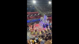Celebrating Saint George: Vila Isabel Samba School's dazzling carnival float in Rio de Janeiro