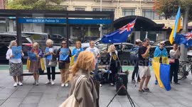 Ukrainians hold ‘Free the Taurus’ protest outside German Consulate in Sydney, Australia