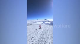 Meet the four-year-old girl snowboarder who is conquering Europe's highest peaks