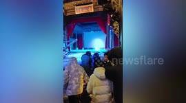 More than 20 injured when roof at popular tourist spot collapses in snowstorm