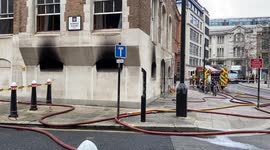 London Fire Brigade on the scene following a fire near the Old Bailey