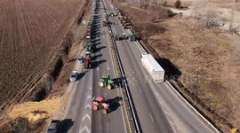 Farmers protest in Vidin, Bulgaria