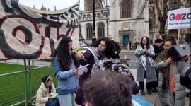 Kids read letters from children in Gaza at London 'Parents for Palestine' rally