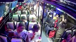 Conductor saves woman from falling off moving bus by grabbing her hair
