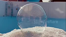 Magical Soap Bubble Freezes In Real Time