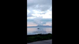 Taal Volcano smoke clouds sky in the Philippines