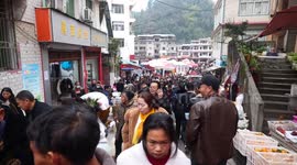 Villagers Buying Goods at a Market in Enshi, China