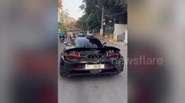 Bikers collide while trying to record McLaren Supercar for Instagram reel