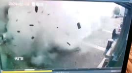 Manhole explosion sends boy flying into air after he throws firecracker inside in China