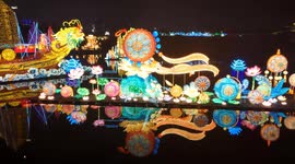 Tourists visit the 2024 Lunar Year Lantern Fair in Nanning, China
