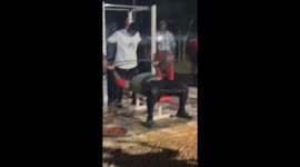 Powerlifters compete in competitions to see who can lift the heaviest weights in only three exercises: The bench press — pushing a barbell upward while lying on a bench. The deadlift — lifting a barbell from the floor. The squat — squatting down, with thi