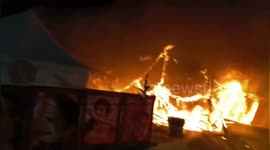 A massive fire broke out in Kinnar Akhara on the skirts of Prayagraj many injured