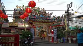 Locals offer food and incense at shrines ahead of Chinese New Year in northern Thailand