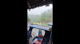 Landslide crashes down hillside amid heavy rain in the Philippines