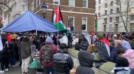 Pro Palestine Protest takes place opposite Downing Street in London 10th February 2024