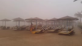Powerful sandstorm hits Hurghada, Egypt