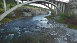 Lundbreck Falls fall and winter edit