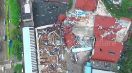 Aerial footage of squall line in southern China