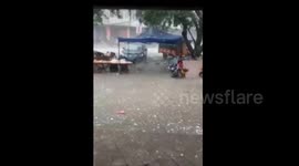 'Egg-sized' hail stones hit south China
