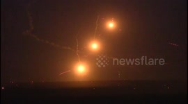 Ukraine War: Donetsk DPR Army conducting a huge night battle training exercise with tanks APCs and artillery.