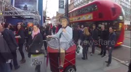 Two 'grannies' on motorised trolleys ride around London