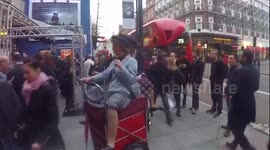 Two 'grannies' on motorised trolleys ride around London