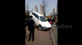 Car smashes into tree after driver 'mistook gas for brake'