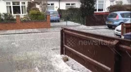 Freak hail storm in Cleethorpes, England