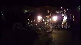 Motorcycle Shooting Flames
