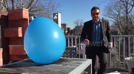 Inflating a four-foot balloon using dry ice
