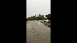 Flooded streets in Houston, Texas